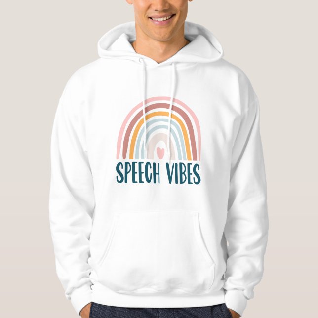 Speech Langauge Pathologist Therapy SLP Boho Retro Hoodie (Front)