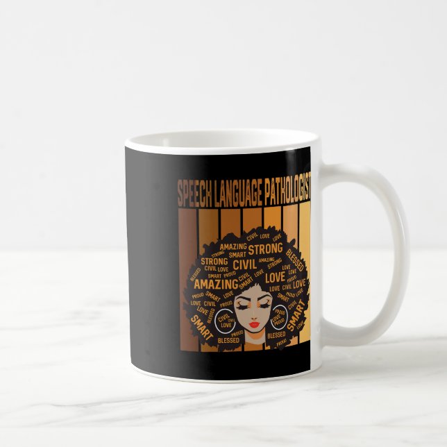 Speech Language Pathologist Afro African Black His Coffee Mug (Right)