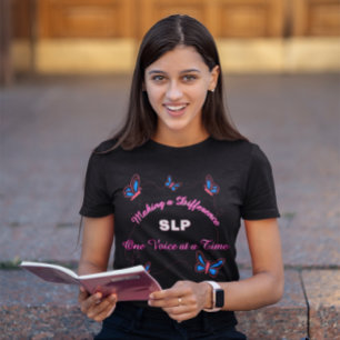 Speech Language Pathologist Butterfly Design Tri-Blend Shirt