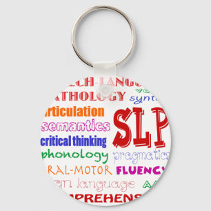 Speech Language Pathologist Colourful Fun Font Key Ring