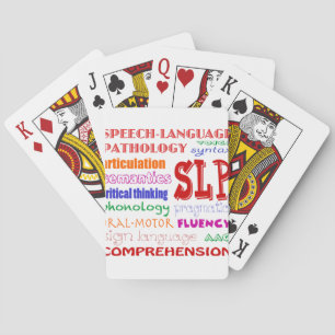 Speech Language Pathologist Colourful Fun Font Playing Cards