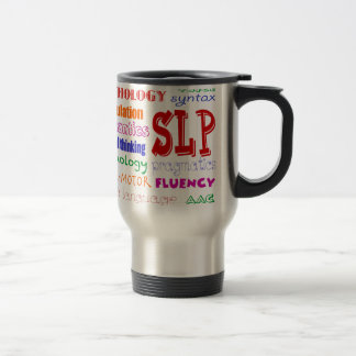 Speech Language Pathologist Colourful Fun Font Travel Mug
