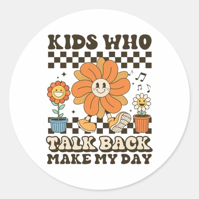 Speech Language Pathologist Kids Who Talk Byck Mak Classic Round Sticker (Front)