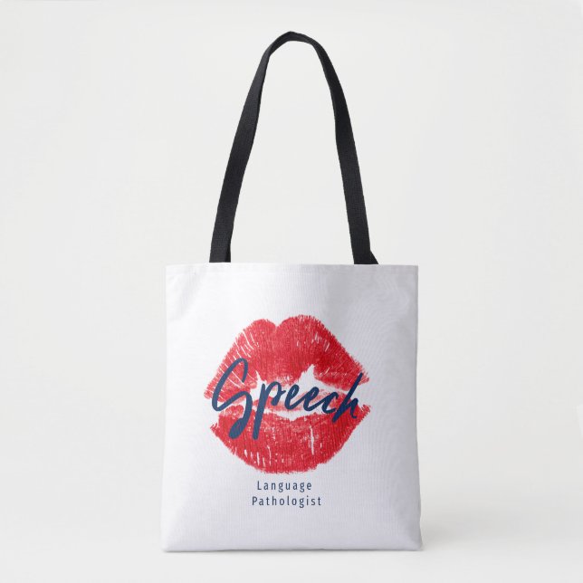 Speech Language Pathologist Kiss Tote Bag (Front)