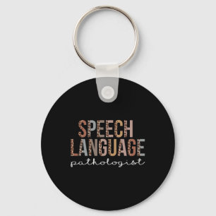 Speech Language Pathologist Leopard Appreciation F Key Ring