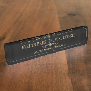 Speech language pathologist office name plate
