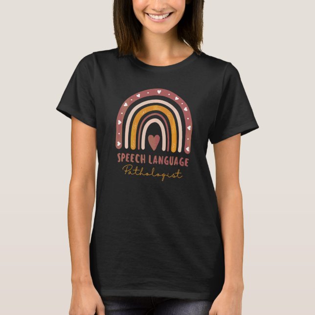 Speech Language Pathologist Rainbow Speech Therapy T-Shirt (Front)