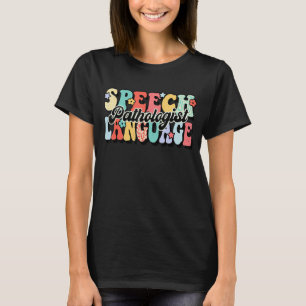 Speech Language Pathologist Retro Groovy Matching T-Shirt