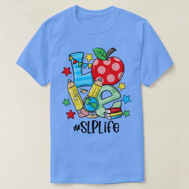 Speech Language Pathologist SLP First Last 100 Day T-Shirt (Design Front)