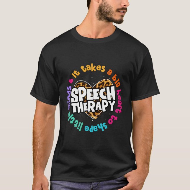 Speech Language Pathologist Speech Therapy Leopard T-Shirt (Front)