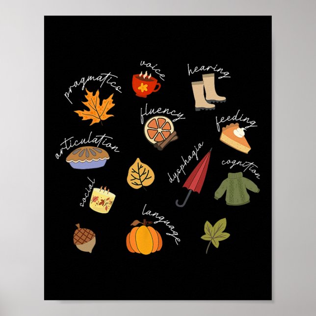 Speech Language Pathologist Speech Therapy SLP Fal Poster (Front)