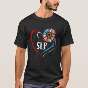 Speech Language Pathologist Sunflower Stethoscope T-Shirt