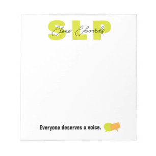 Speech Language Pathologist Therapist Notepad