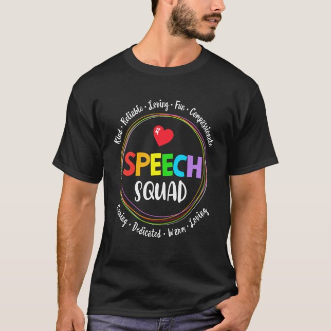 Speech Language Pathologist Therapy SLP TEAM or Sp T-Shirt (Front)
