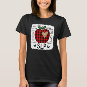 Speech Language Pathologist Typography Apple Buffa T-Shirt