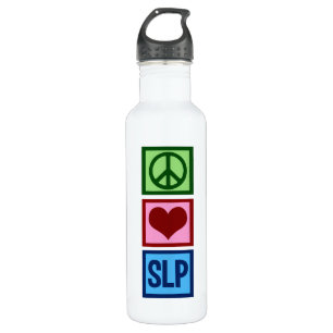 Speech Language Pathology Peace Love SLP 710 Ml Water Bottle