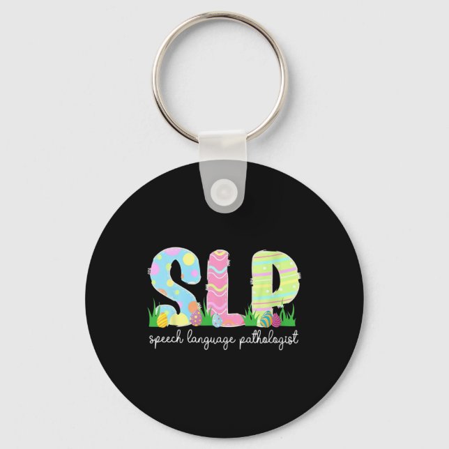Speech Language Pathology Slp Easter Speech Therap Key Ring (Front)