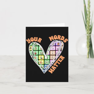 Speech Language Therapist SLP Squad AAC Your Words Card