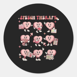 Speech Langugage Pathology Heart Slp Therapy Valen Classic Round Sticker