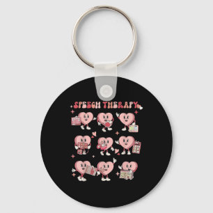 Speech Langugage Pathology Heart Slp Therapy Valen Key Ring