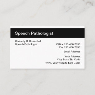 Speech Pathologist Business Card