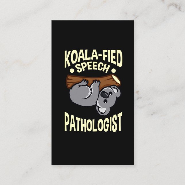 Speech Pathologist Cute Koala Language Teacher Business Card (Front)