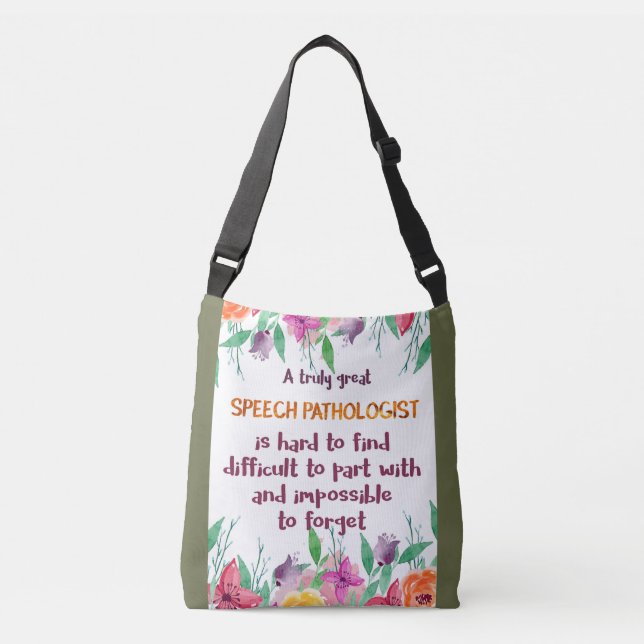Speech Pathologist Gift School Language Therapist Crossbody Bag (Front)