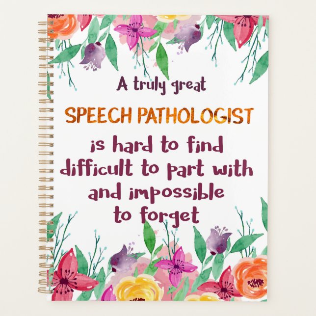 Speech Pathologist Gift School Language Therapist Planner (Front)