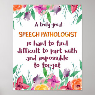 Speech Pathologist Gift School Language Therapist Poster