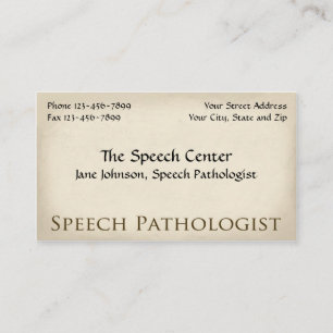Speech Pathologist Therapist Business Card