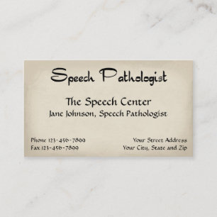 Speech Pathologist Therapist Business Card