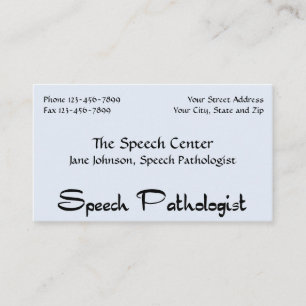 Speech Pathologist Therapist Business Card