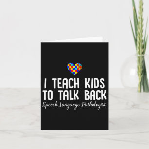 Speech Pathology Therapy Talk Autism Awareness Mon Card