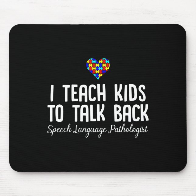 Speech Pathology Therapy Talk Autism Awareness Mon Mouse Mat (Front)