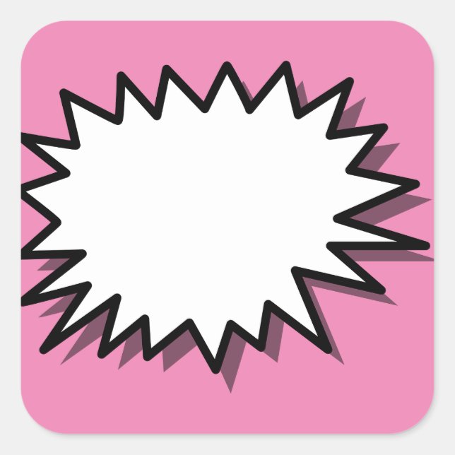 speech-shape-star-burst-design square sticker (Front)