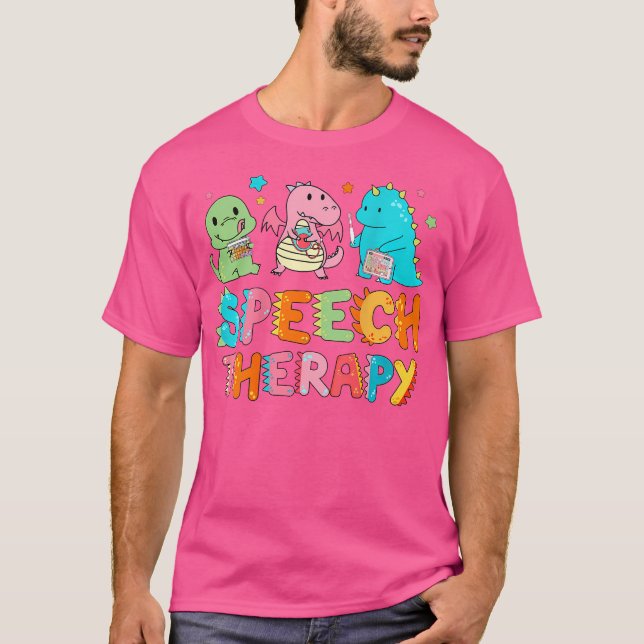 Speech Squad Cute Dinosaur Speech Therapy Speech P T-Shirt (Front)