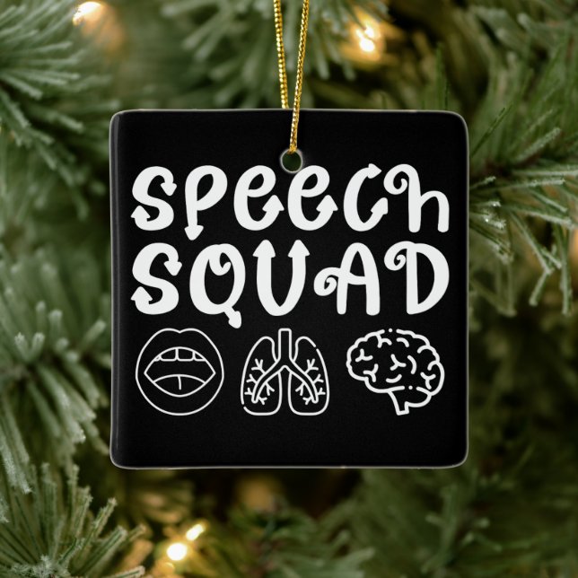 Speech Squad SLP Speech Language Pathologist Funny Ceramic Ornament (Tree)