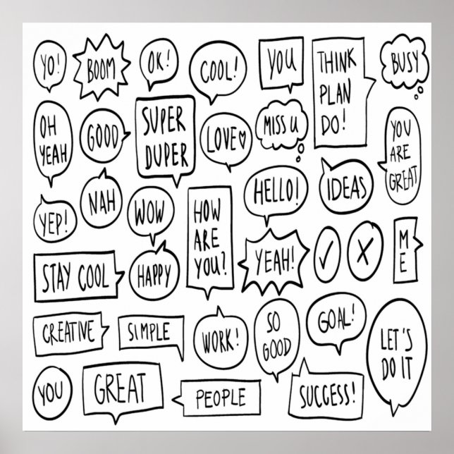 Speech Text Bubble  Chat Messages  Life  Ideas  Co Poster (Front)