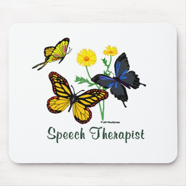 Speech Therapist Butterflies Mouse Mat (Front)