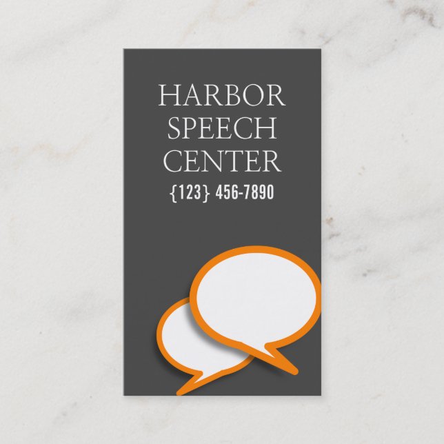 Speech Therapist Counseling Centre Business Card (Front)