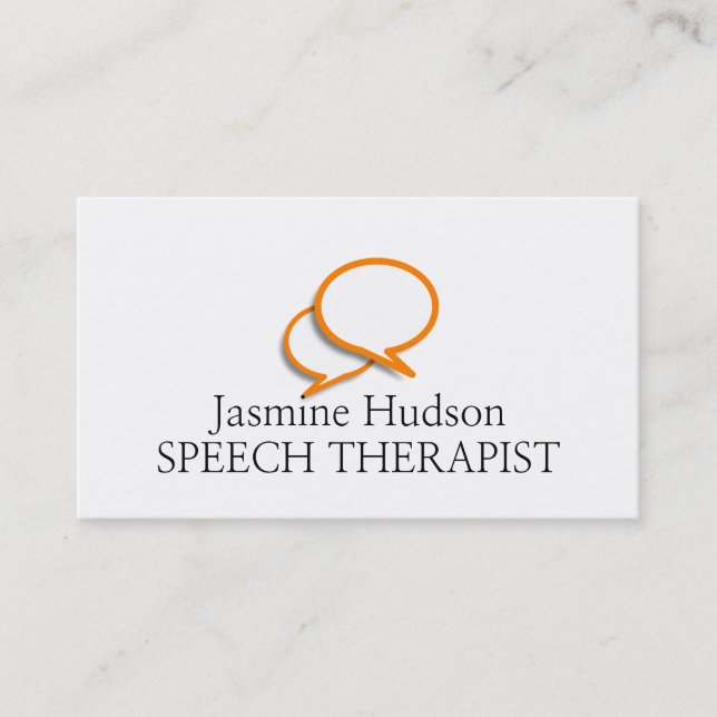 Speech Therapist Counseling & Mental Health Business Card (Front)