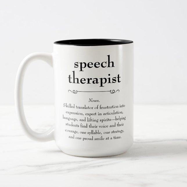 Speech Therapist Definition Thank You Gift Two-Tone Coffee Mug (Left)