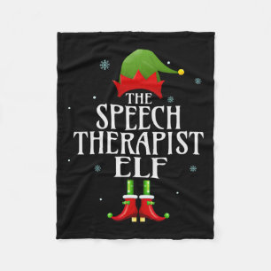 Speech Therapist Elf Xmas Matching Family Group Ch Fleece Blanket