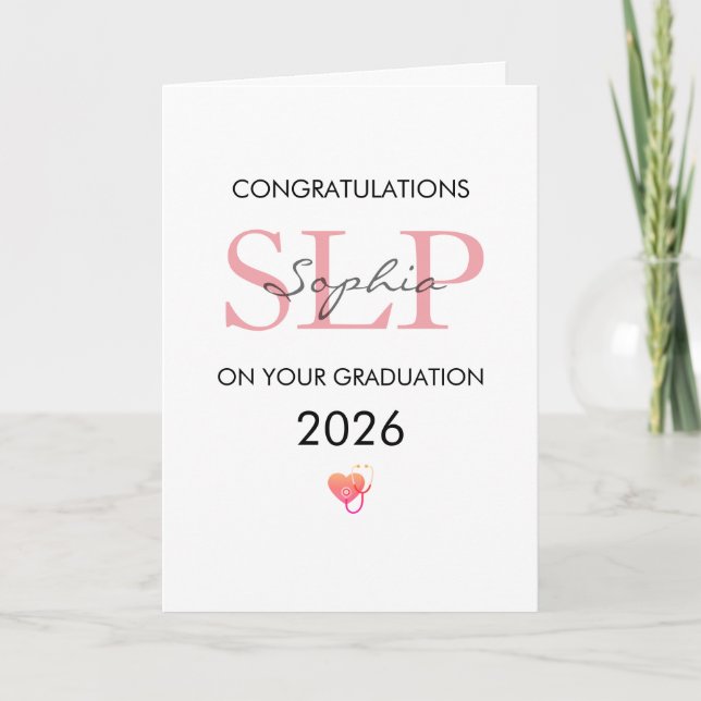 Speech Therapist Graduation Personalised Name Year Card (Front)
