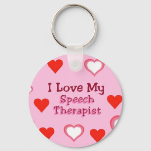 Speech Therapist Hearts Key Ring