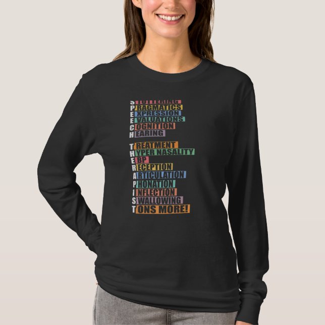 Speech Therapist Language Pathologist SLP Therapy T-Shirt (Front)