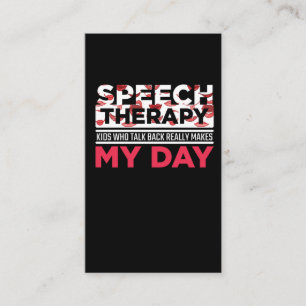 Speech Therapy Appreciation Kid Logopedics Teacher Business Card