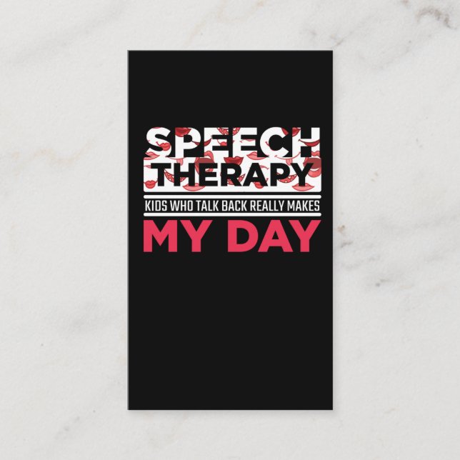 Speech Therapy Appreciation Kid Logopedics Teacher Business Card (Front)