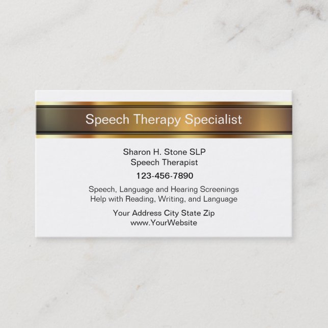 Speech Therapy Business Cards (Front)