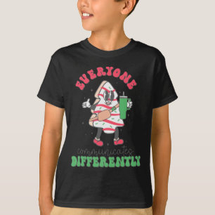 Speech Therapy Christmas Everyone Communicate Diff T-Shirt